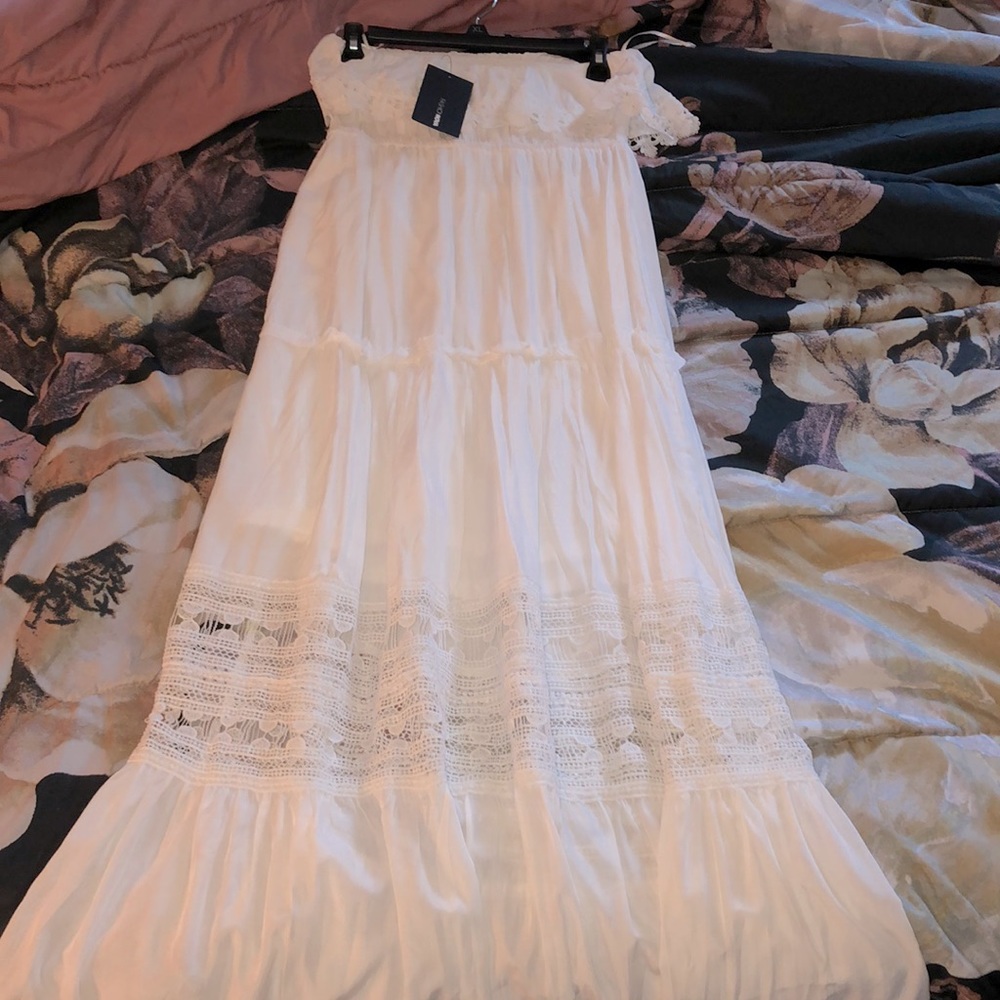 NWT white strapless maxi dress